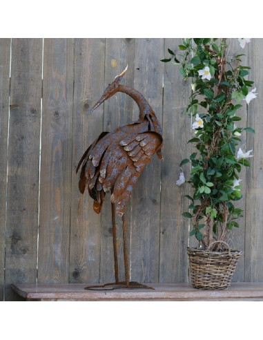 Metalbird - Décoration de jardin - Pic - Décoration de jardin métal rouille  - 30x15cm