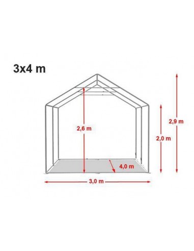 BLANC/GRIS RENFORCÉE 3 x 4m - 500gr/m²