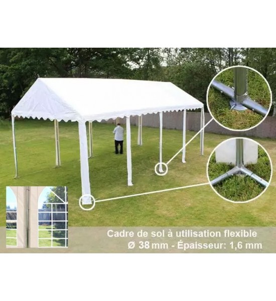 vidaXL Tente de rangement PVC 550 g/m² 4x6 m Blanc