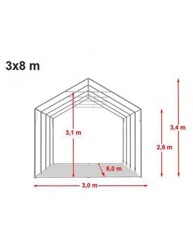 XXL EXTRA RENFORCÉE/ANTI-FEU 3 x 8m - 550gr/m²