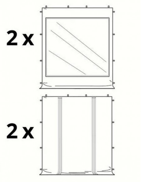STRUCTURE ALU - 4 COTÉS - 2 PANORAMIQUES - ANTI-FEU - 3 x 3 - PVC 620gr/m²