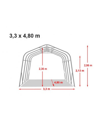 ABRI GARAGE - 3,30 x 4,80 - PVC 550gr/m²