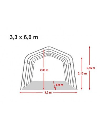 ABRI GARAGE - RANGEMENT - ANTI-FEU - 3,30 x 7,20 - PVC 720gr/m²