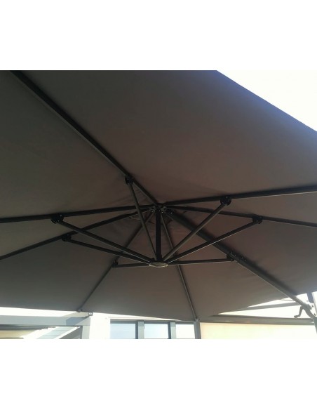 PARASOL CARRÉ ALU POLY - 3 x 3m