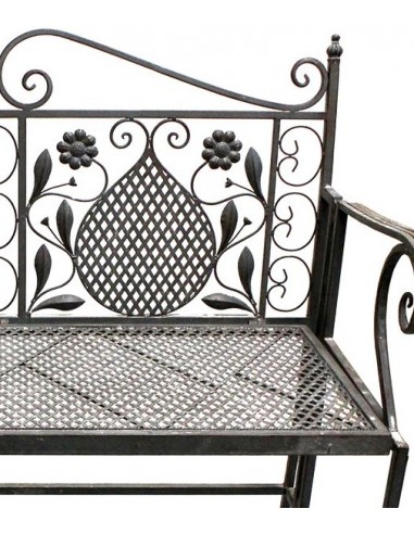 BANC MÉTAL - FLORAL - 109 cm