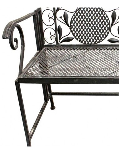 BANC MÉTAL - FLORAL - 109 cm