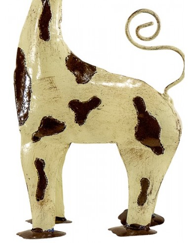 Décoration jardin métal - Girafe beige