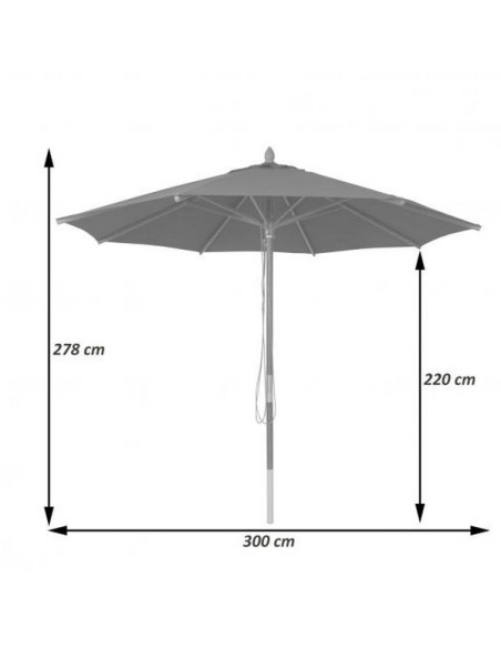GAUVIN-PARASOL BOIS ROND CREME 3m